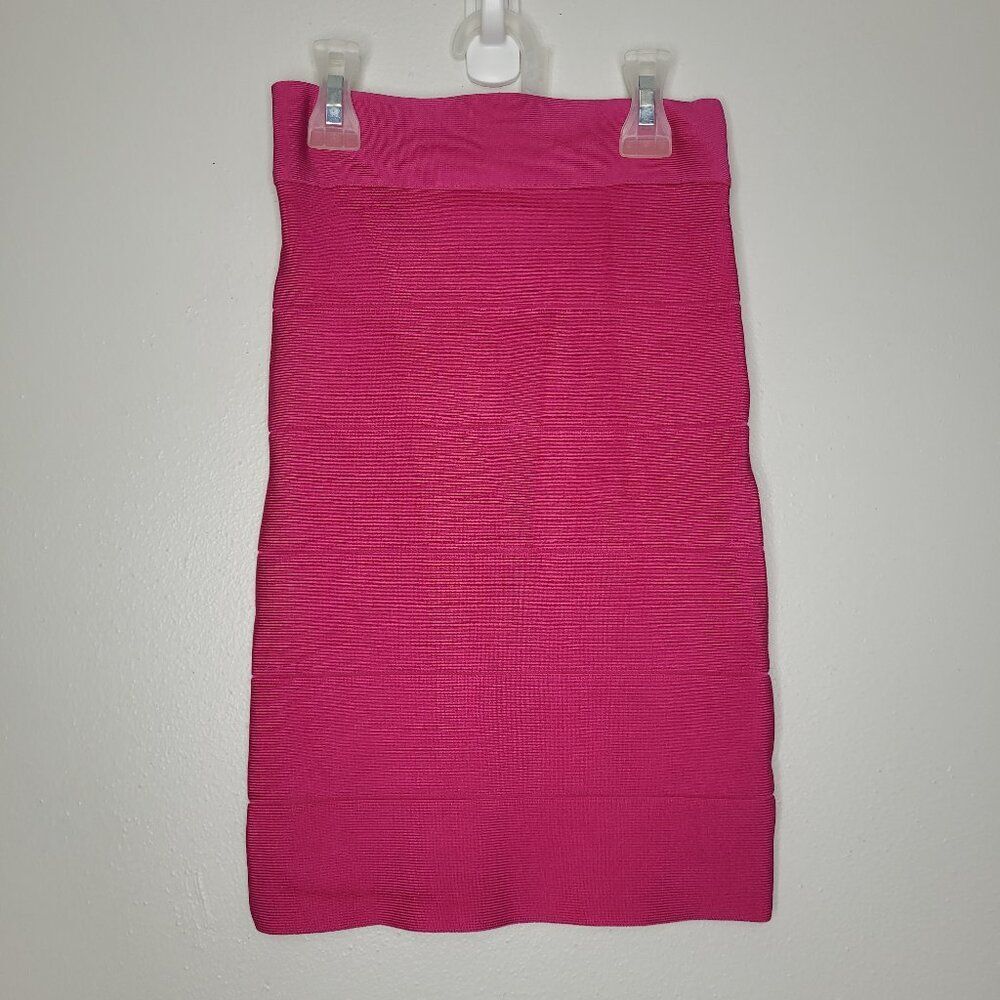 bebe bright pink bandage bodycon mini skirt party going out size x small